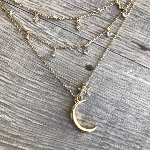 Four Hearts Boutique Jewelry - “To the moon and back” Triple layer necklace